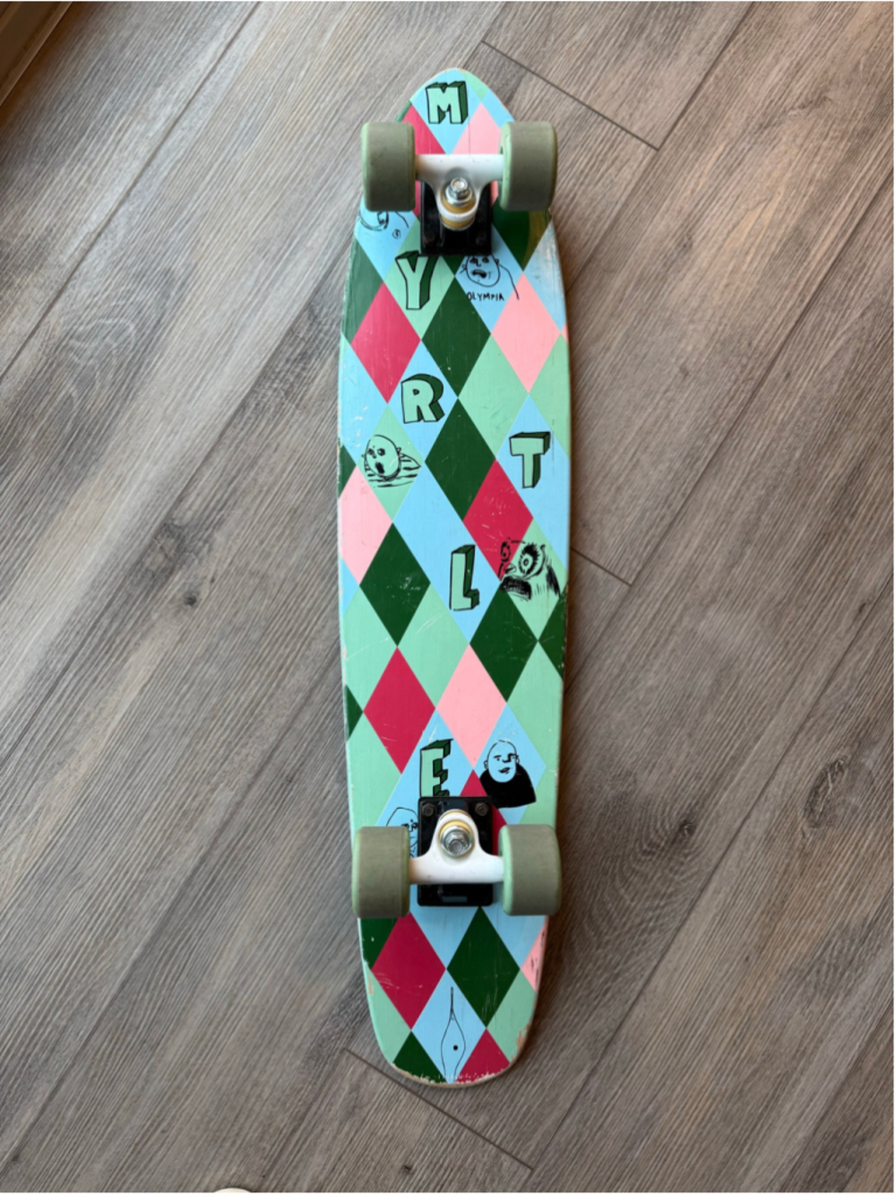 VINTAGE RARE RUSS POPE MYRTLE SKATEBOARD LONGBOARD 33" - Picture 1 of 8